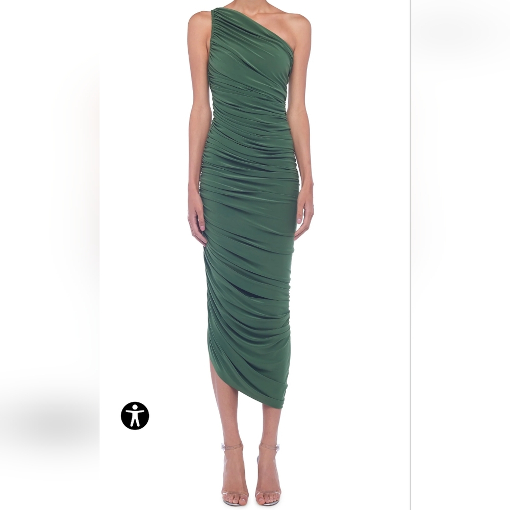 Norma Kamali One-Shoulder Green Dress